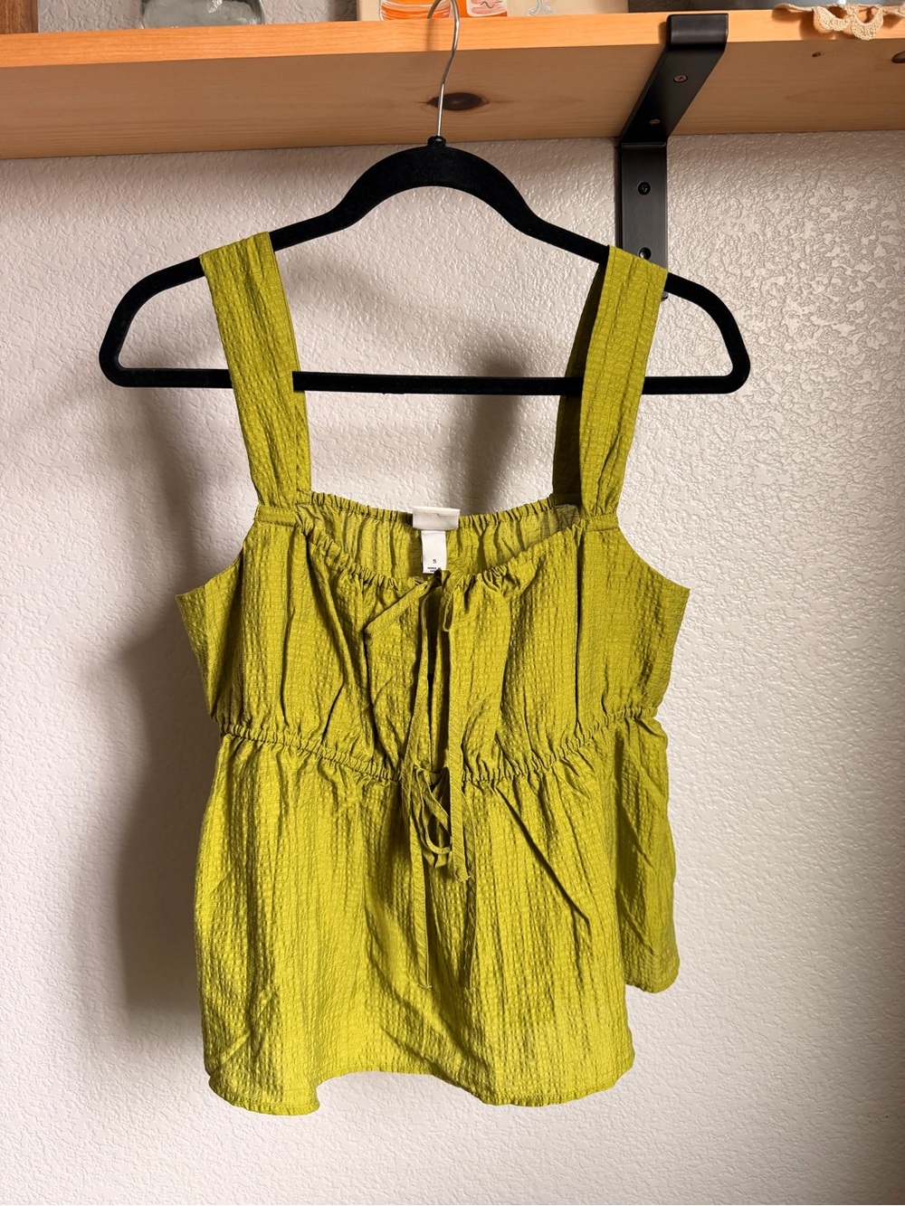 a new day Lime Green Square-Neck Tie-Front Camisole
